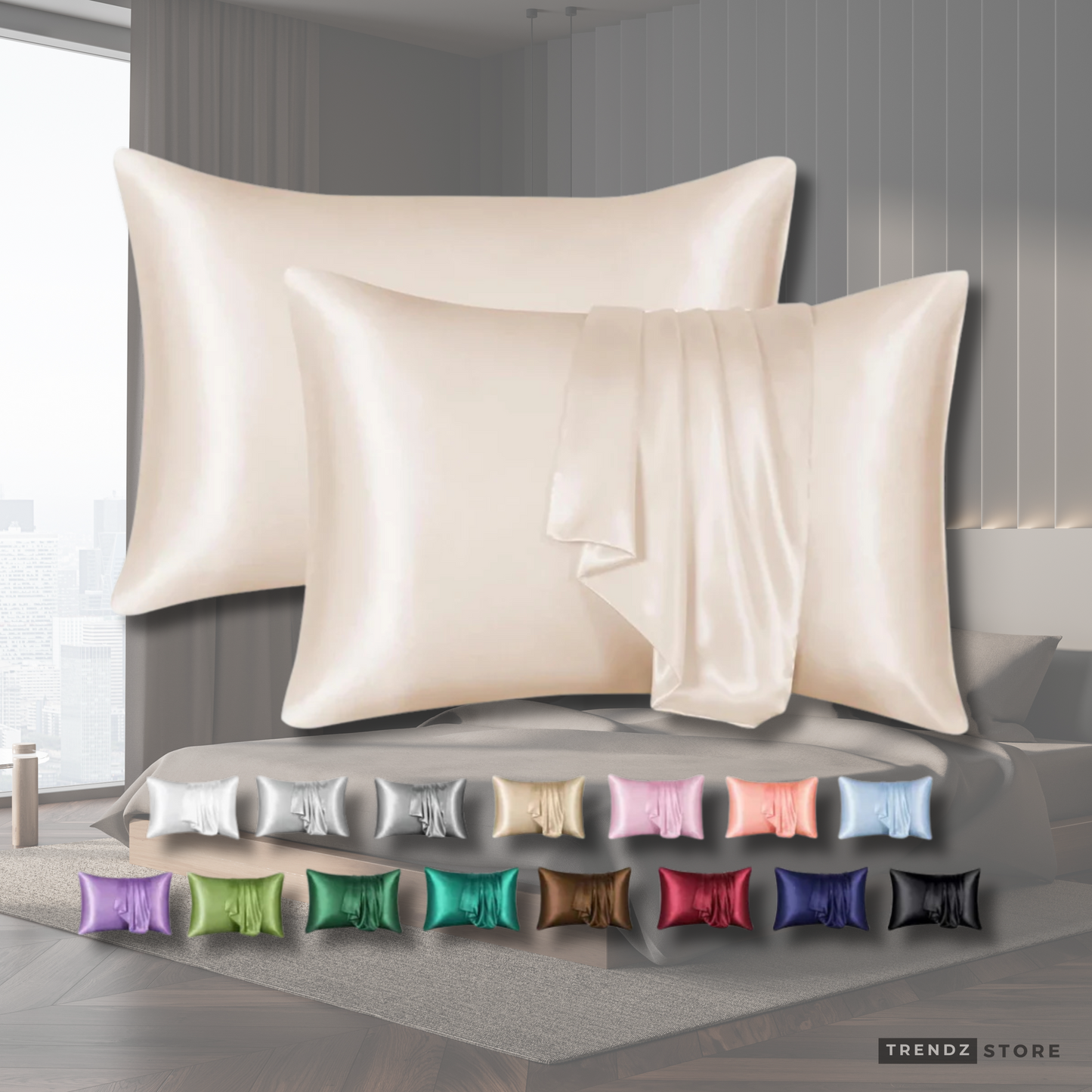LuxeSatin™ Kissenbezüge 2er-Set - Trendz-Store